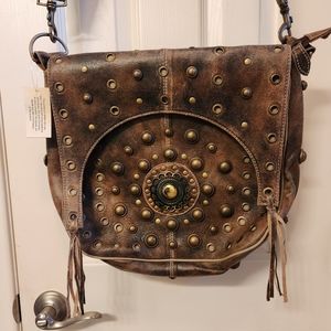 Far horizon traders leather bag nwt